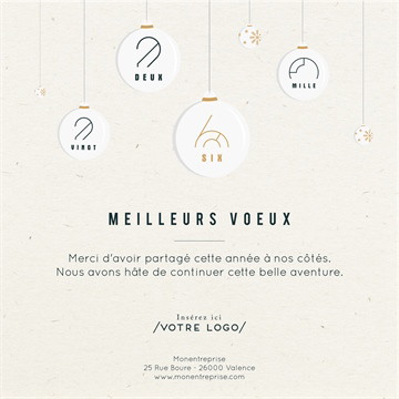 Carte de voeux virtuelle image entreprise boule de noël