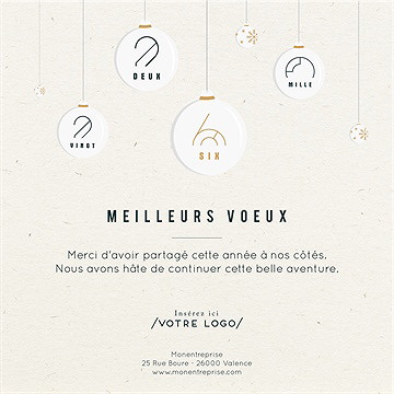 Carte de voeux virtuelle image entreprise boule de noël