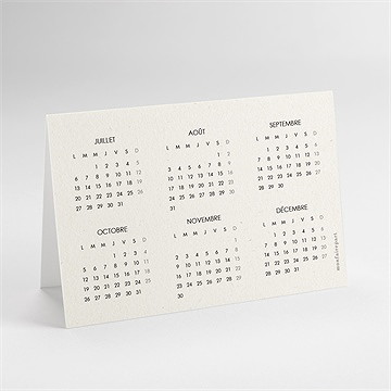 Carte de voeux noël design calendrier - dos de la carte