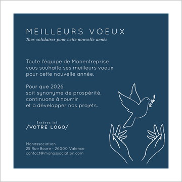 Carte de voeux virtuelle image entreprise association calendrier