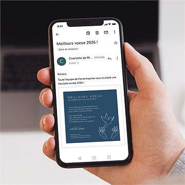 Carte de voeux virtuelle image entreprise association - Mise en situation