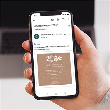 Carte de voeux virtuelle image entreprise durable - Mise en situation