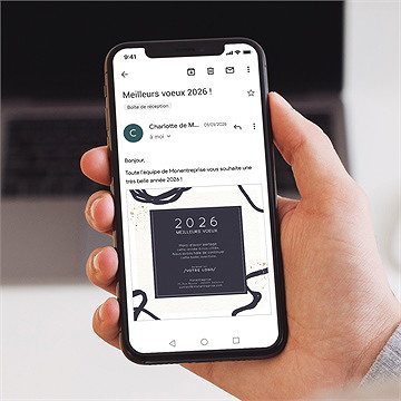 Carte de voeux virtuelle image entreprise inspiration - Mise en situation