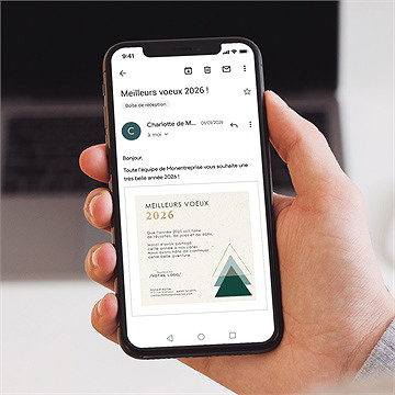 Carte de voeux virtuelle image entreprise noël design - Mise en situation