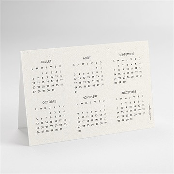 Carte de voeux new year vintage calendrier - dos de la carte