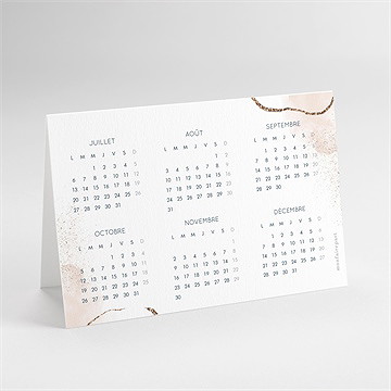 Carte de voeux design inspiration calendrier - dos de la carte