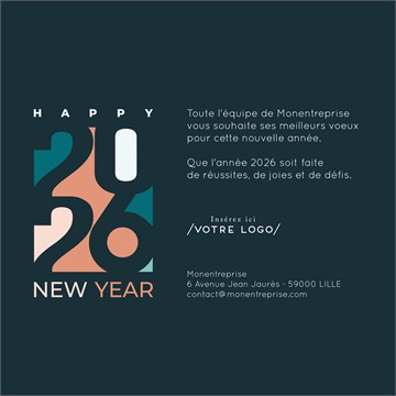 Carte de voeux virtuelle image entreprise happy new year !