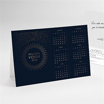 Carte de voeux soleil calendrier