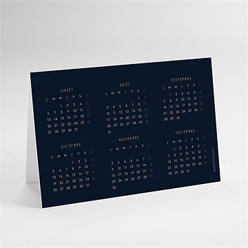 Carte de voeux soleil calendrier - dos de la carte