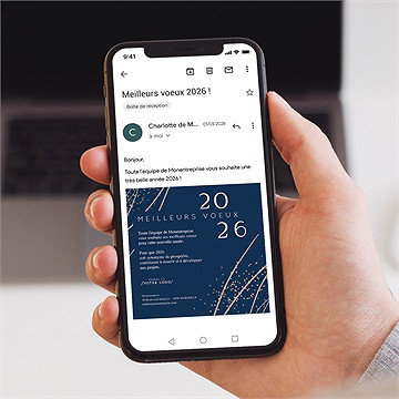Carte de voeux virtuelle image entreprise trait graphique - Mise en situation