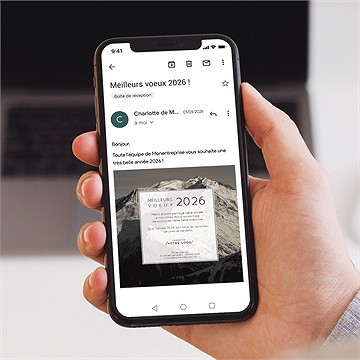 Carte de voeux virtuelle image entreprise photographe - Mise en situation
