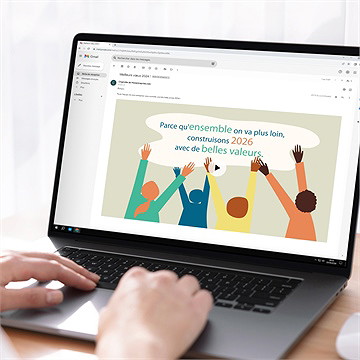 Carte de voeux virtuelle vidéo entreprise soyons solidaires - Mise en situation