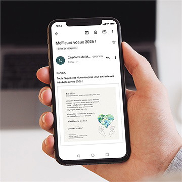 Carte de voeux virtuelle image entreprise monde - Mise en situation