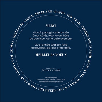 Carte de voeux virtuelle image entreprise international calendrier