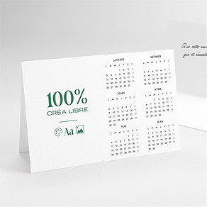 Carte de voeux professionnel calendrier