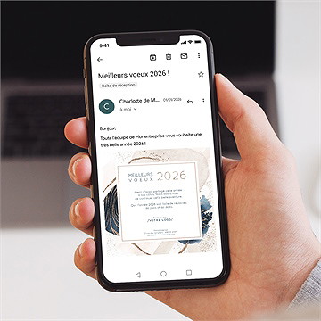 Carte de voeux virtuelle image entreprise design inspiration - Mise en situation