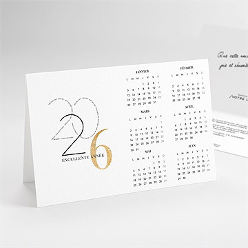 Carte de voeux année design calendrier