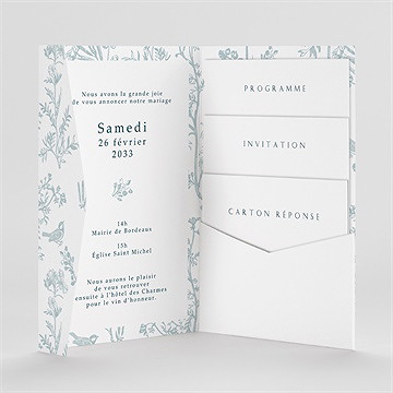 Faire-part mariage jouy exclusif pocketfold - Intérieur du faire-part