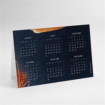 Carte de voeux artiste peintre calendrier - dos de la carte