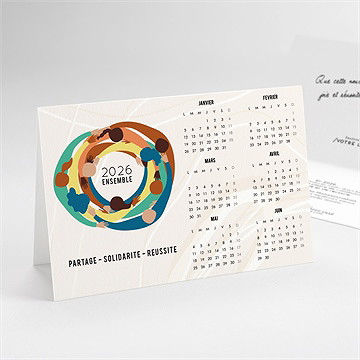 Carte de voeux mon association calendrier