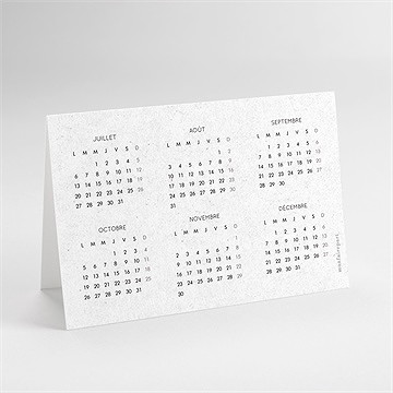 Carte de voeux moderne calendrier - dos de la carte