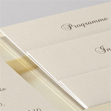 Faire-part mariage alliances crème pocketfold - Détail du faire-part