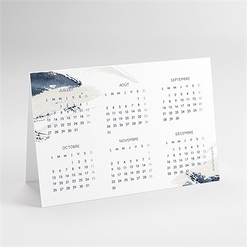 Carte de voeux peinture calendrier - dos de la carte