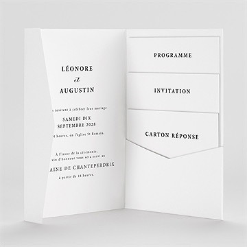 Faire-part mariage sublime pocketfold - Intérieur du faire-part