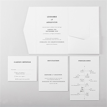 Faire-part mariage sublime pocketfold - Vue d'ensemble intérieur