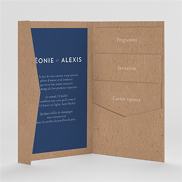 Faire-part mariage uniques empreintes pocketfold - Intérieur du faire-part