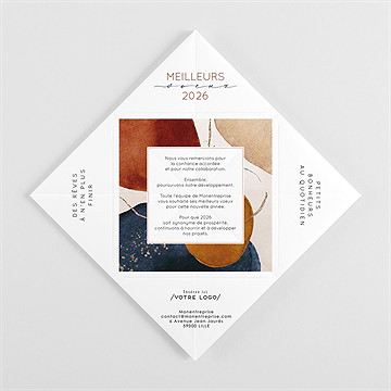 Carte de voeux artistique origami - Intérieur de la cocotte pliée