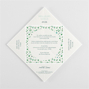 Carte de voeux écologique origami - Intérieur de la cocotte pliée