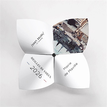 Carte de voeux ville origami - Vue du dessus