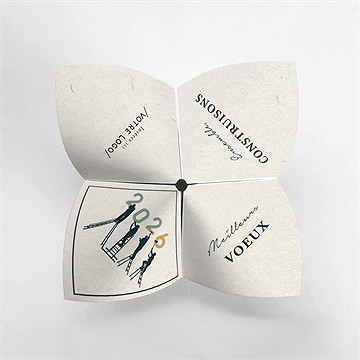 Carte de voeux artisan origami - Vue du dessus