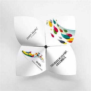 Carte de voeux sport origami - Vue du dessus