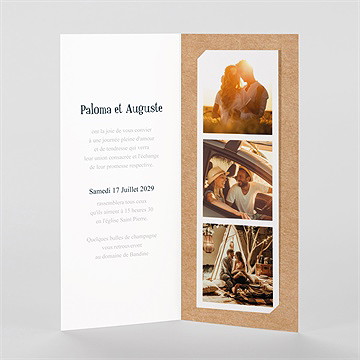 Faire-part mariage notre moment photomaton - Intérieur du faire-part