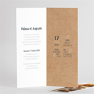 Faire-part mariage notre moment photomaton - Intérieur du faire-part 2