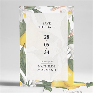 Faire-part mariage citron