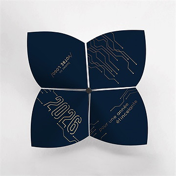 Carte de voeux informatique origami - Vue du dessus