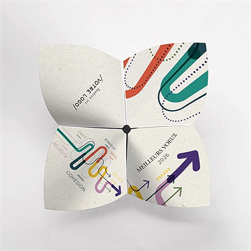 Carte de voeux transport origami - Vue du dessus