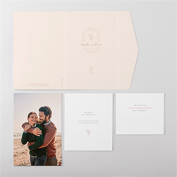 Faire-part mariage tendre capsule pocketfold - Vue ensemble extérieur