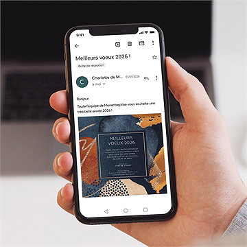 Carte de voeux virtuelle image entreprise artiste peintre - Mise en situation