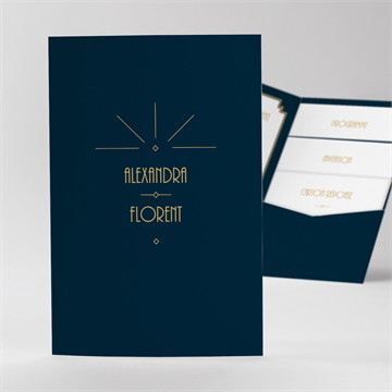Faire-part mariage art déco pocketfold