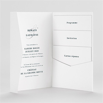 Faire-part mariage en relief pocketfold - Intérieur du faire-part