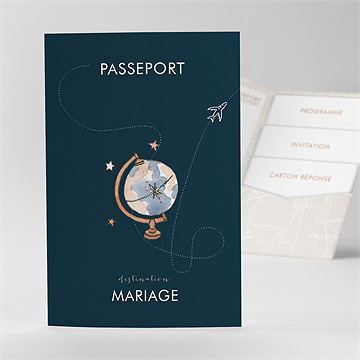 Faire-part mariage notre passeport pocketfold