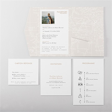 Faire-part mariage notre passeport pocketfold - Vue d'ensemble intérieur
