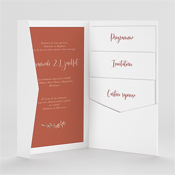 Faire-part mariage terre de feu pocketfold - Intérieur du faire-part