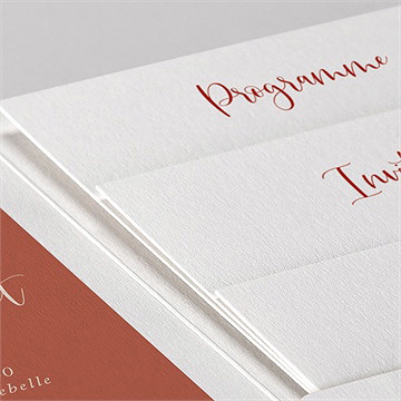Faire-part mariage terre de feu pocketfold - Détail du faire-part