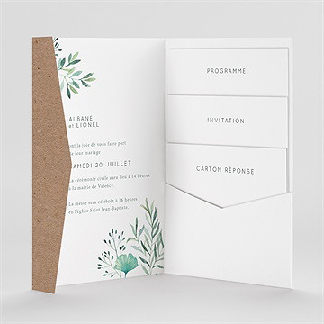 Faire-part mariage let love grow ! pocketfold - Intérieur du faire-part