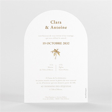 Faire-part mariage délicatesse végétale - Dos du faire-part